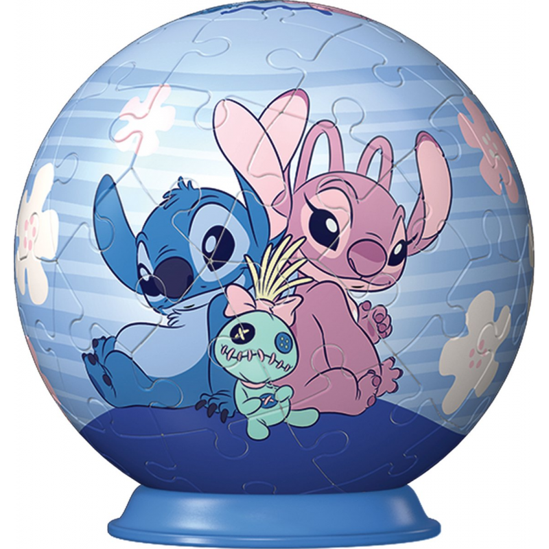 3D puzzelbal, Disney Stitch, Angel and Scrump Ravensburger 54 stukjes