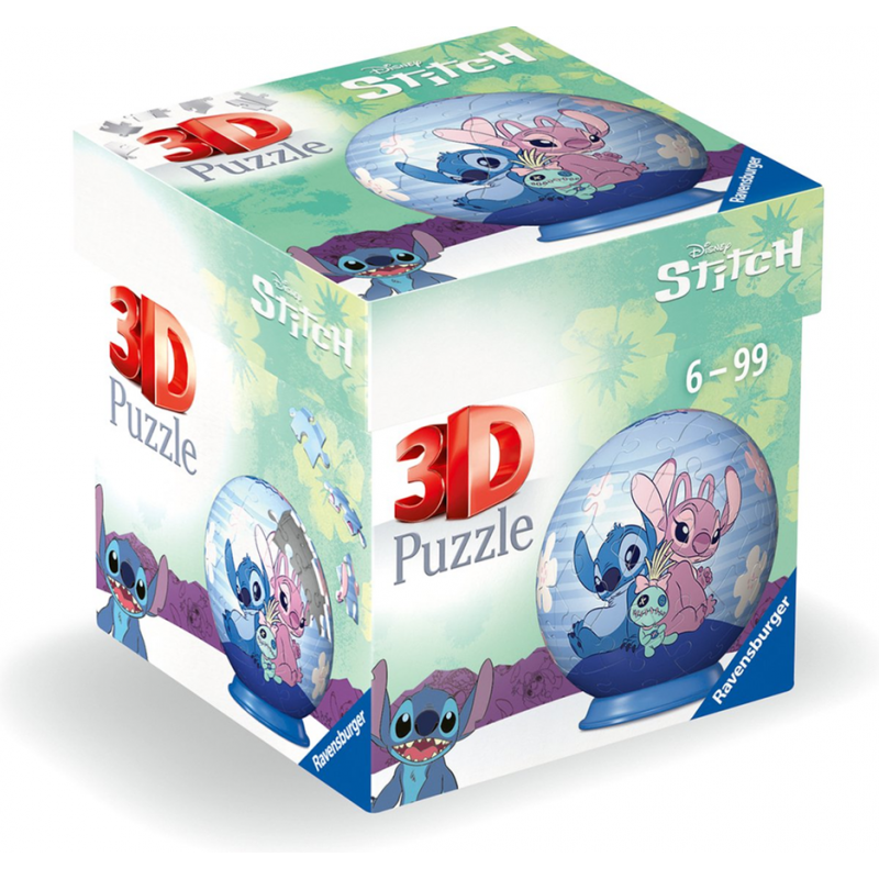 3D puzzelbal, Disney Stitch, Angel and Scrump 54 stukjes Ravensburger