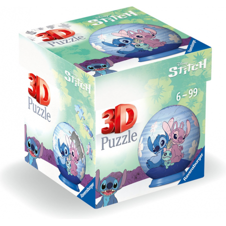 3D puzzelbal, Disney Stitch, Angel and Scrump 54 stukjes Ravensburger