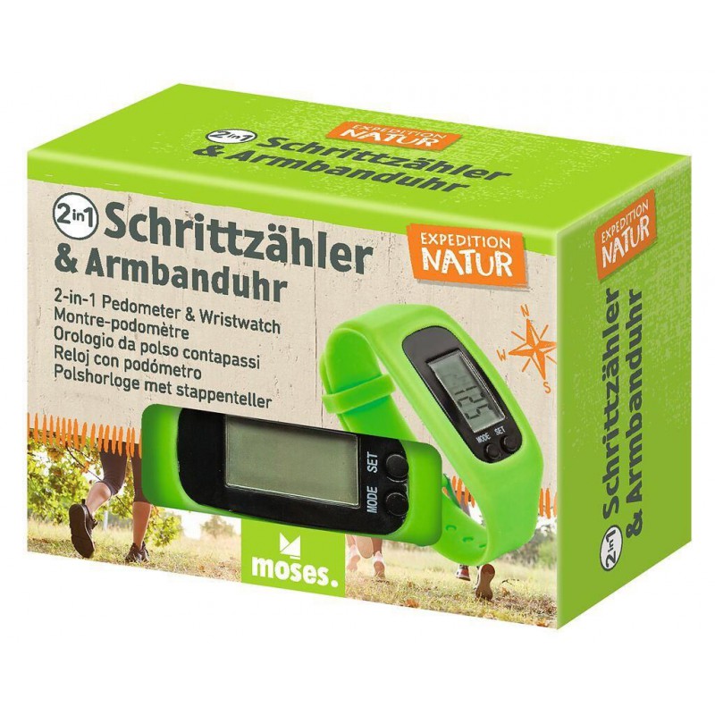 Moses - Expeditie natuur 2 in 1 stappensteller horloge