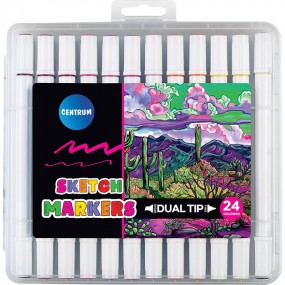 Sketch Markers Dual Tip 24 stuks op alcohol basis centrum