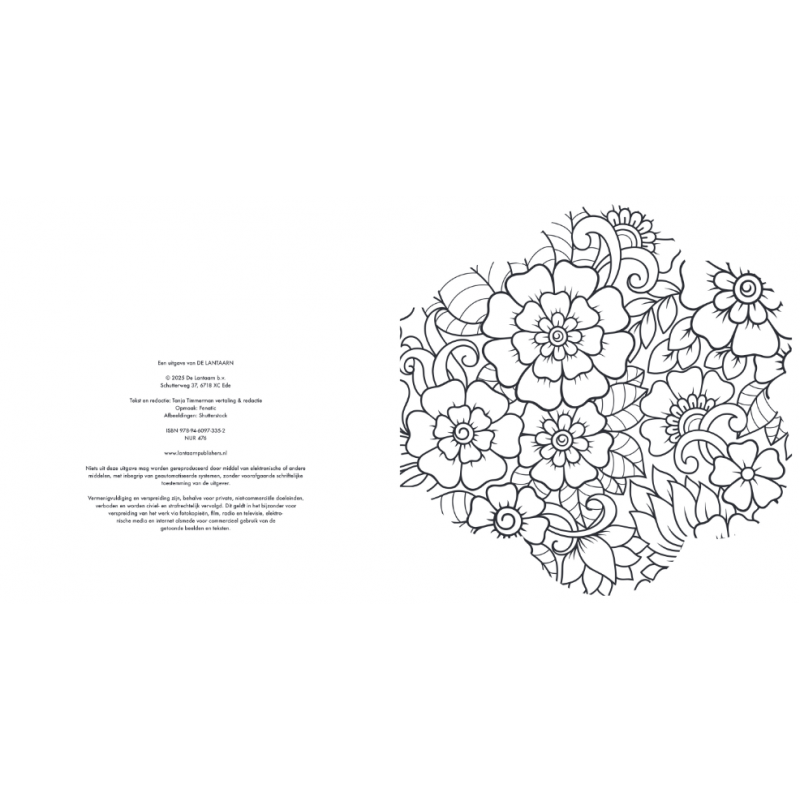 Creative moments: Blooming Flowers  mandala kleurboek, Lantaarn