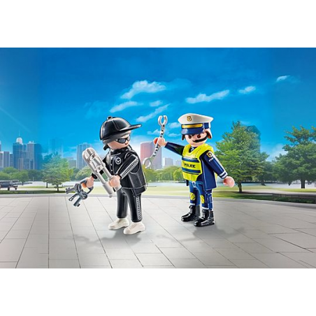 Playmobil - Politieman en inbreker, 71804
