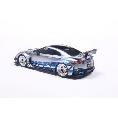 Nissan GT-R (R35) Liberty Walk Silhouette '20, zilver - 1:43 - Solido