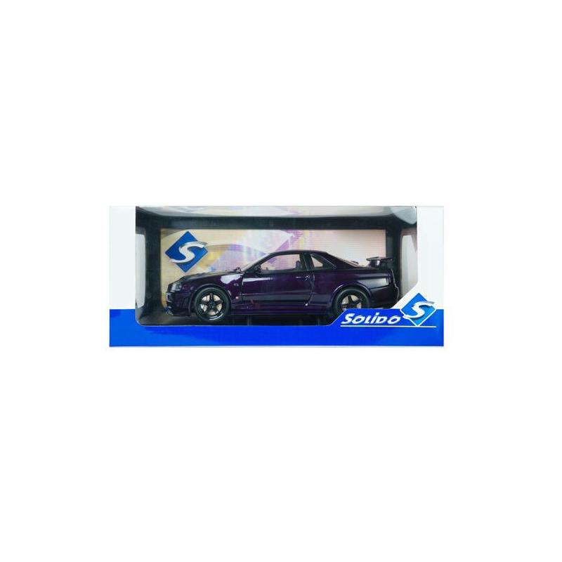 Nissan Skyline R34 GT-R Z Tune '99, paars (Midnight Purple) - 1:18 - Solido