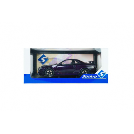 Nissan Skyline R34 GT-R Z Tune '99, paars (Midnight Purple) - 1:18 - Solido