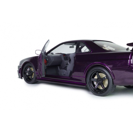 Nissan Skyline R34 GT-R Z Tune '99, paars (Midnight Purple) - 1:18 - Solido