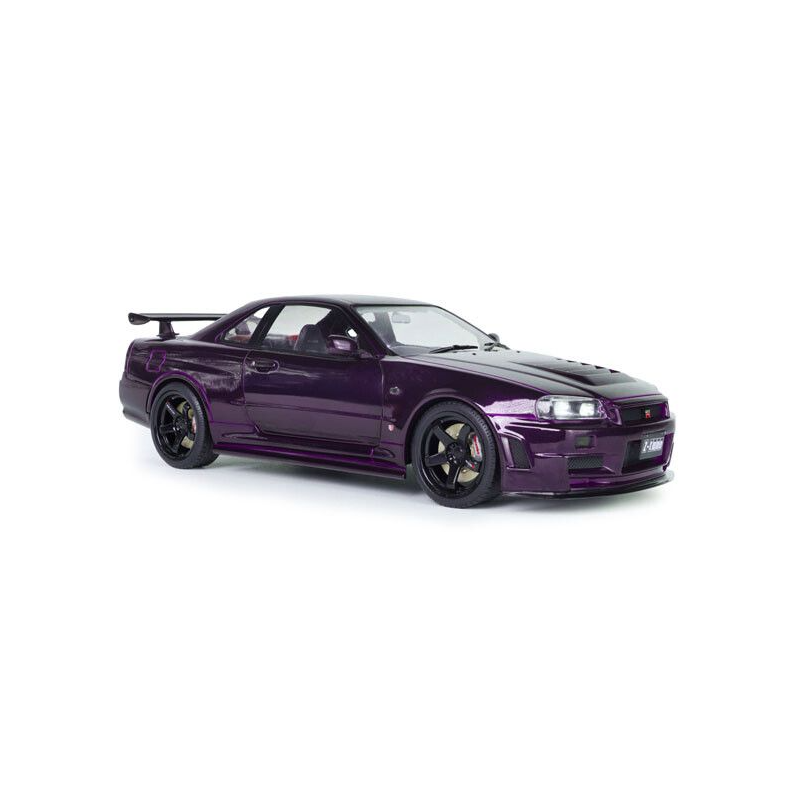 Nissan Skyline R34 GT-R Z Tune '99, paars (Midnight Purple) - 1:18 - Solido