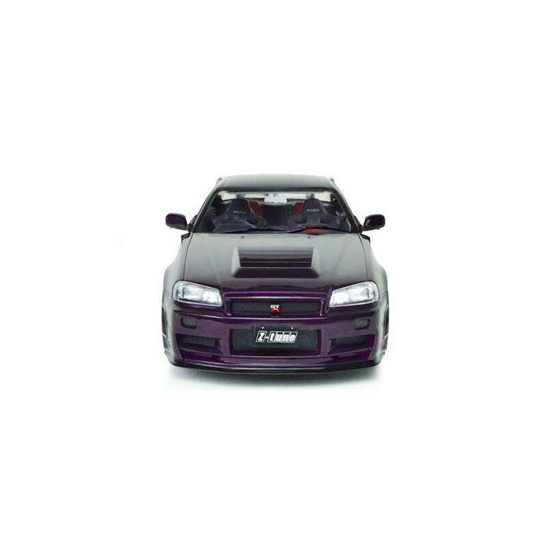 Nissan Skyline R34 GT-R Z Tune '99, paars (Midnight Purple) - 1:18 - Solido