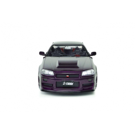 Nissan Skyline R34 GT-R Z Tune '99, paars (Midnight Purple) - 1:18 - Solido