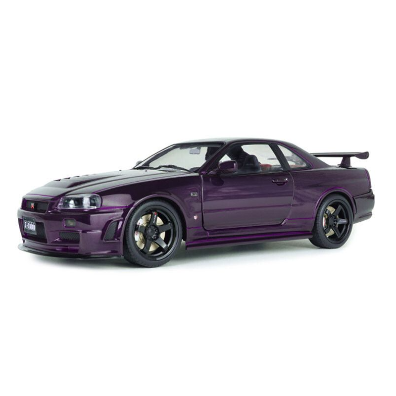 Nissan Skyline R34 GT-R Z Tune '99, paars (Midnight Purple) - 1:18 - Solido