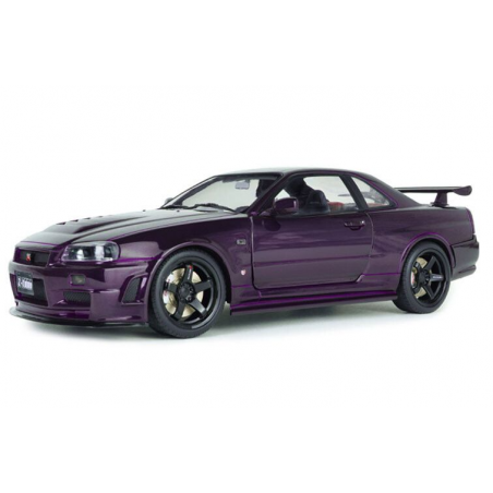 Nissan Skyline R34 GT-R Z Tune '99, paars (Midnight Purple) - 1:18 - Solido