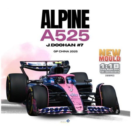 Alpine A525 Jack Doohan nr7 GP China '25 Formule 1 - 1:18 - Solido