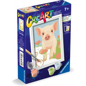 CreArt, Cute Piglet, Schilderen op nummer, Ravensburger