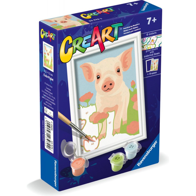 CreArt, Cute Piglet, Schilderen op nummer, Ravensburger