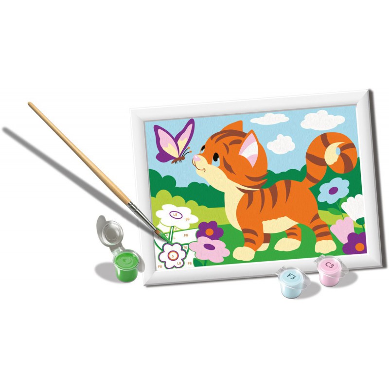 CreArt, Cat with butterfly Schilderen op nummer, Ravensburger