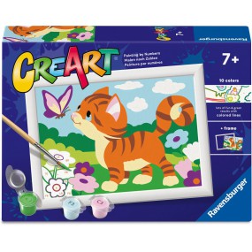 CreArt, Cat with butterfly, Schilderen op nummer, Ravensburger