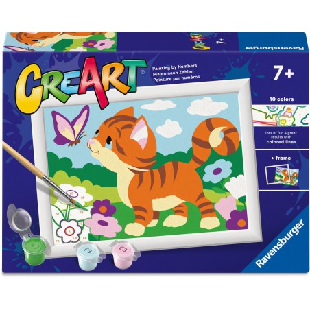 CreArt, Cat with butterfly, Schilderen op nummer, Ravensburger