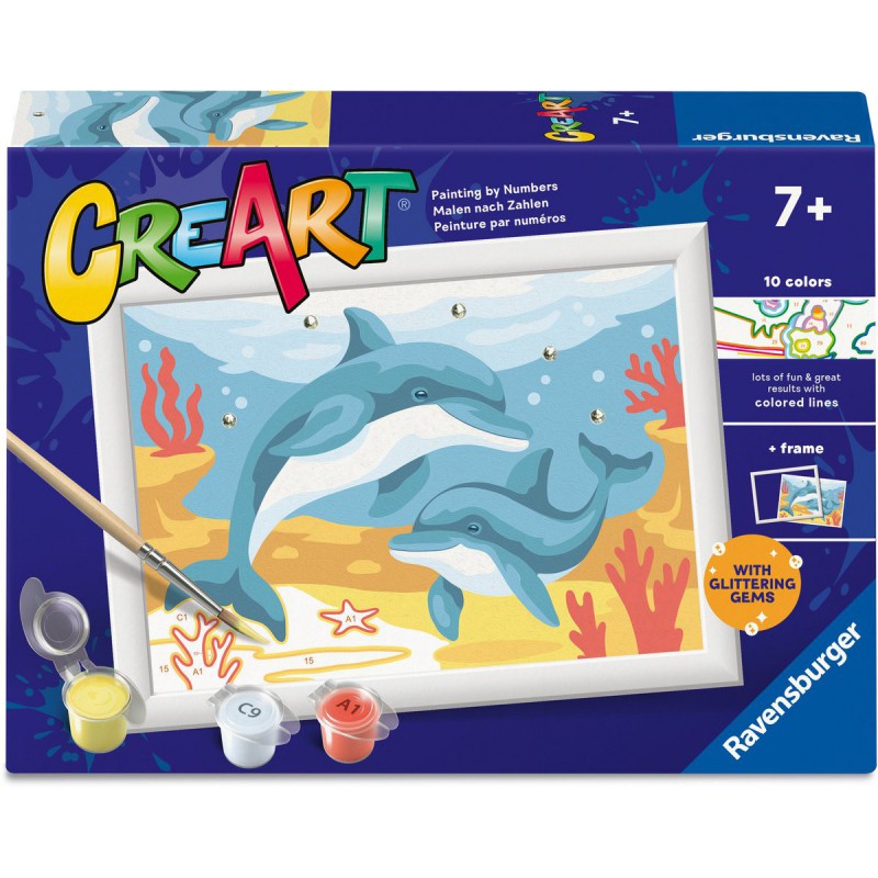 CreArt, Springing Dolphin, Schilderen op nummer, Ravensburger