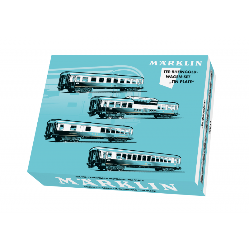 Märklin-H0, Set TEE - Rheingold rijtuigen 'Tin Plate', 40852