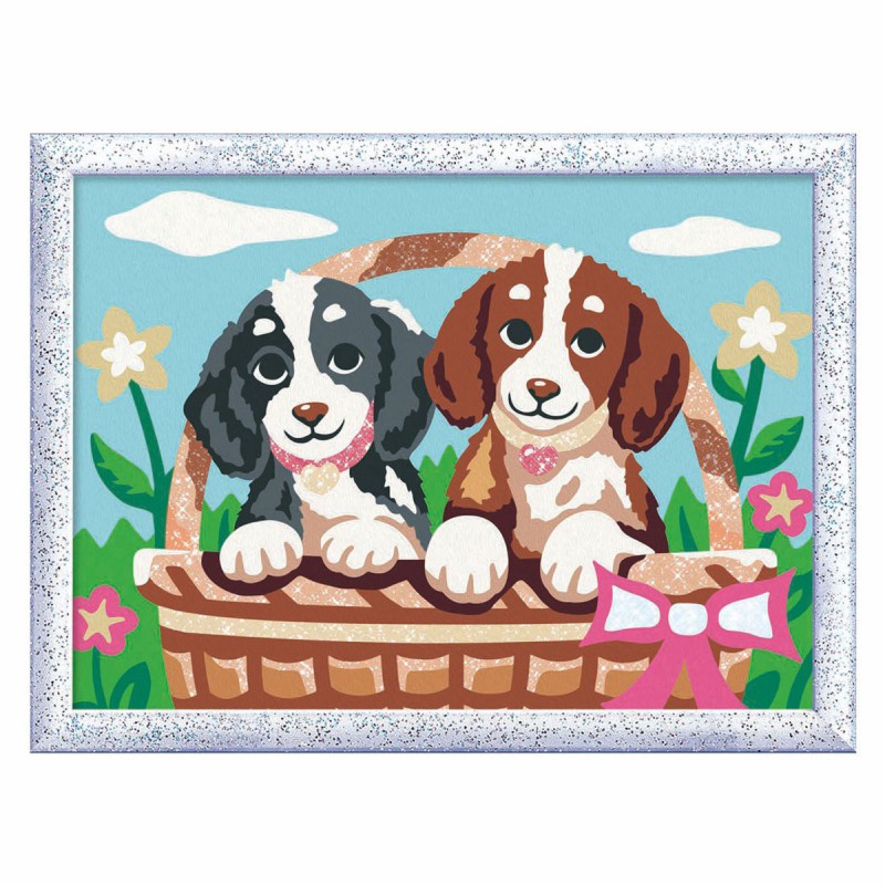 CreArt, Honden in een mandje Schilderen op nummer, Ravensburger