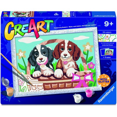 CreArt, Honden in een mandje, Schilderen op nummer, Ravensburger