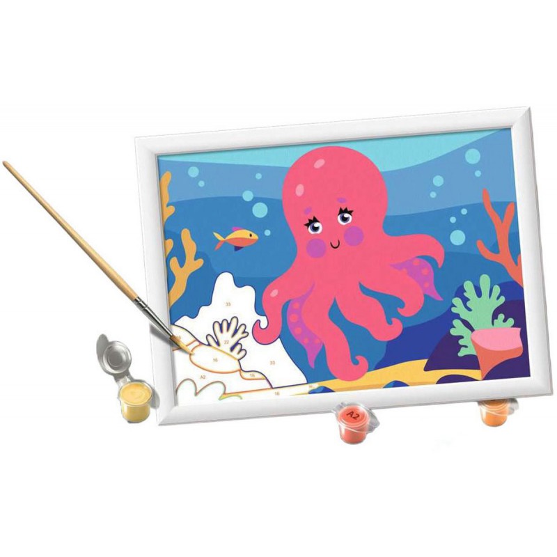 CreArt, Octopus (Neon) Schilderen op nummer, Ravensburger