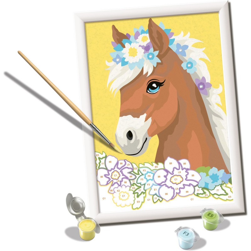 CreArt, Horse with flowers, Schilderen op nummer, Ravensburger