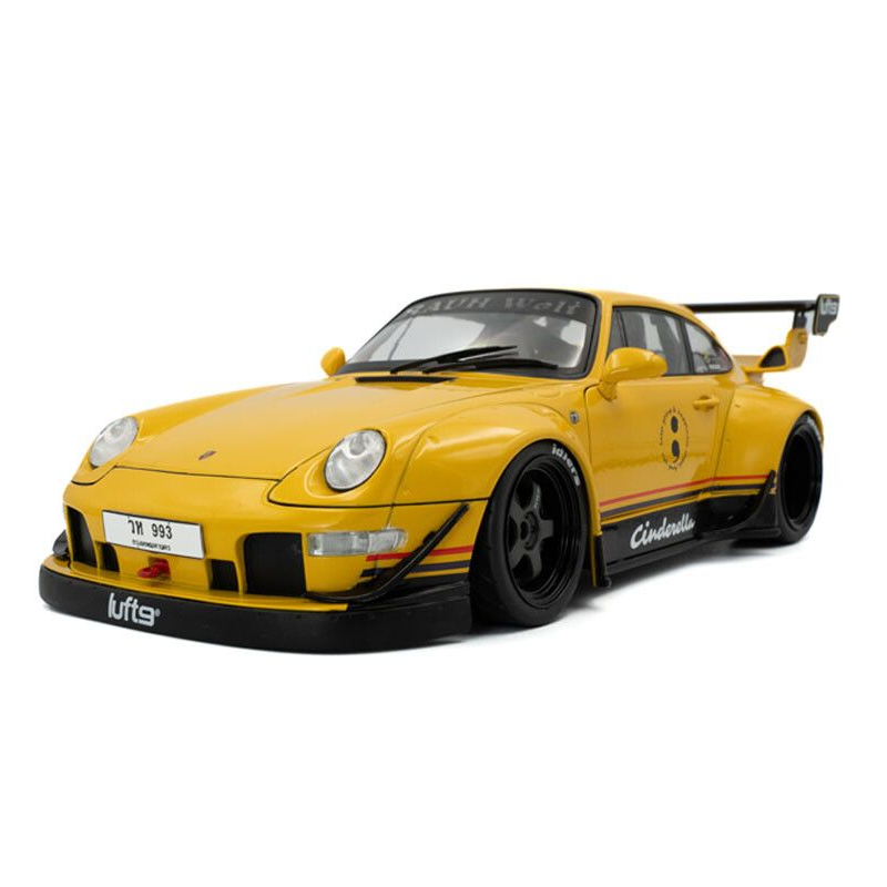 Porsche 911 (993) RWB bodykit Cinderella 20, geel - 1:18 - Solido