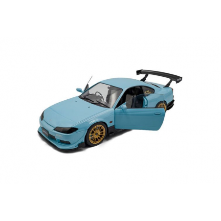 Nissan Silvia S15 Spec-R Aero Solido Works '99, blauw - 1:18 - Solido