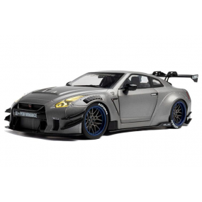 Nissan GT-R (R35) W/ Liberty Walk bodykit 2.0 '23, zilver - 1:18 - Solido