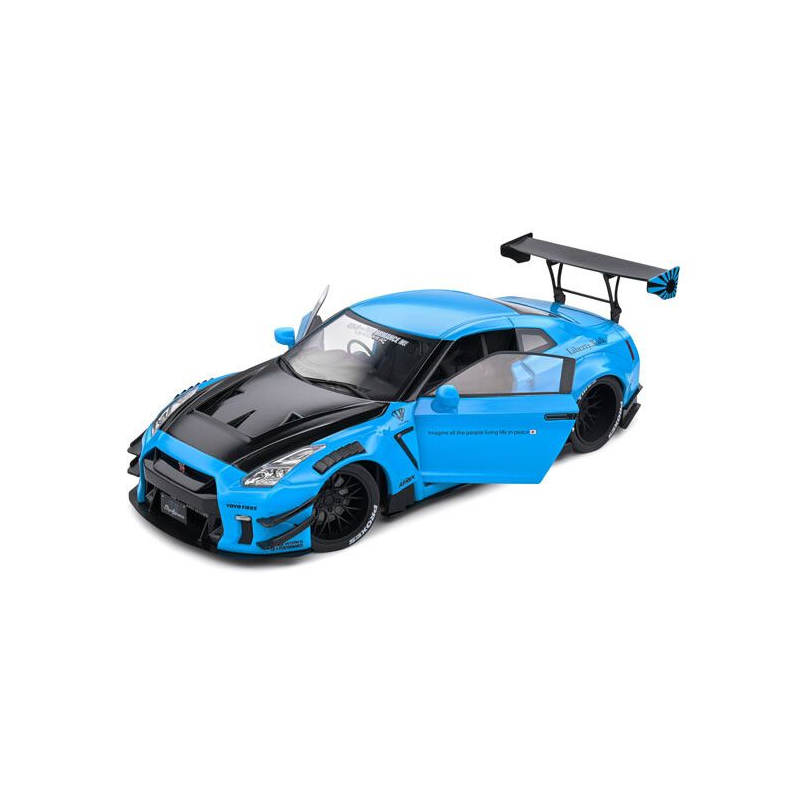 Nissan GT-R (R35) W/ Liberty Walk bodykit 2.0 '24, blauw - 1:18 - Solido