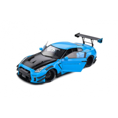 Nissan GT-R (R35) W/ Liberty Walk bodykit 2.0 '24, blauw - 1:18 - Solido