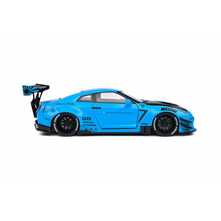 Nissan GT-R (R35) W/ Liberty Walk bodykit 2.0 '24, blauw - 1:18 - Solido