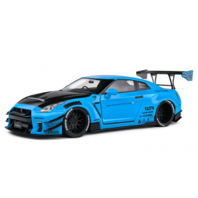 Nissan GT-R (R35) W/ Liberty Walk bodykit 2.0 '24, blauw - 1:18 - Solido