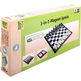 Natural games - 3-in-1 magnetisch spel schaak/dame