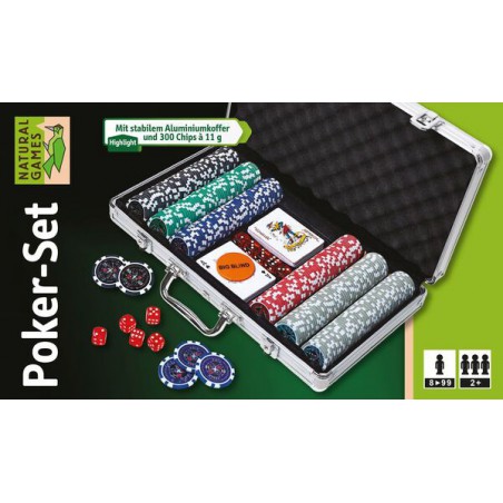 Natural games - Pokerset in koffer met 300 chips