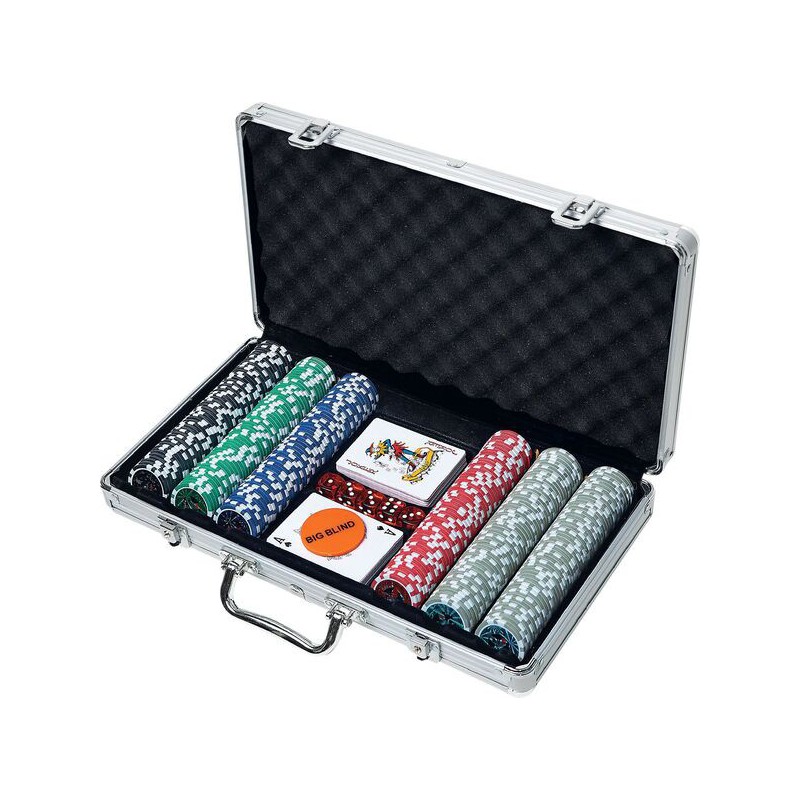 Natural games - Pokerset in koffer met 300 chips