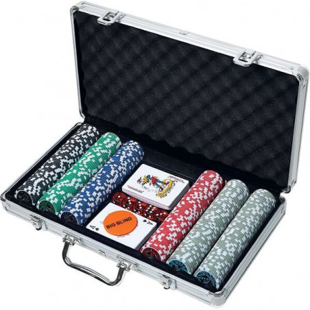 Natural games - Pokerset in koffer met 300 chips