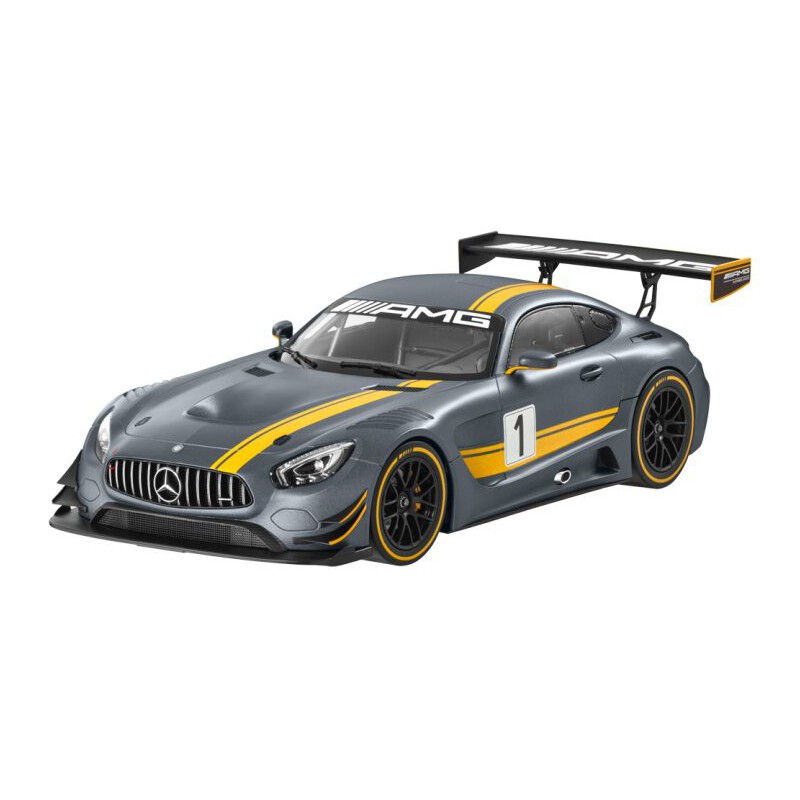 Mercedes-Benz AMG GT3 Nr.1 2016 (Mat Grijs/Geel), 1:24, MotorMax