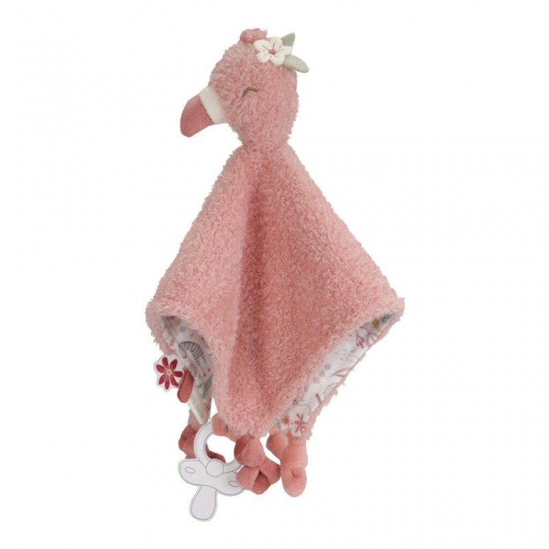 Knuffeldoekje flamingo - Safari Friends - Little Dutch