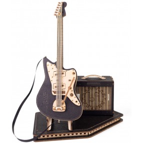 Black Guitar, Houten 3D Puzzel, EWA