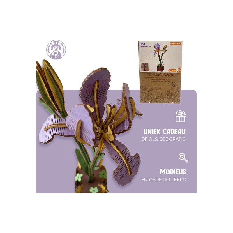 Iris, Houten 3D Puzzel, Inspirebox