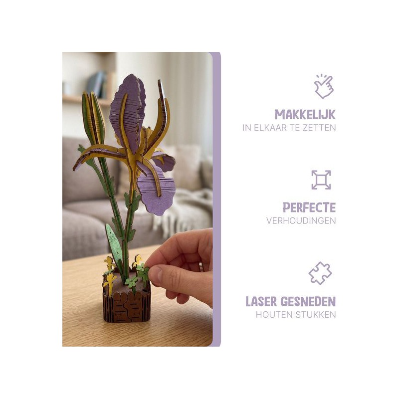Iris, Houten 3D Puzzel, Inspirebox