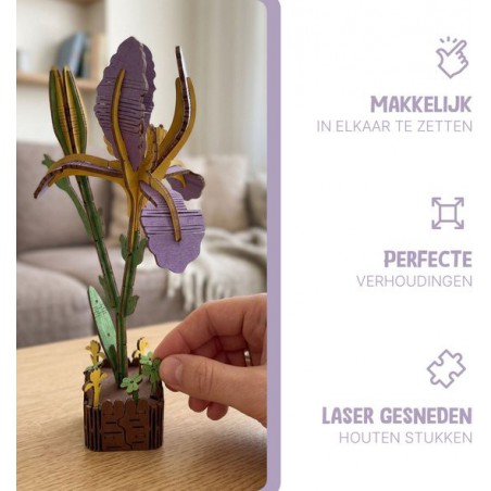 Iris, Houten 3D Puzzel, Inspirebox