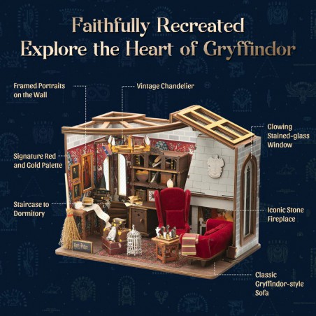 Harry Potter Gryffindor Common Room, Houten 3D Puzzel, Puremind