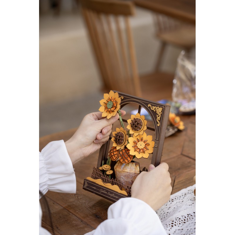 Golden Sunflower, Houten 3D Puzzel, Rowood