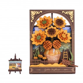 Golden Sunflower, Houten 3D Puzzel, Rowood