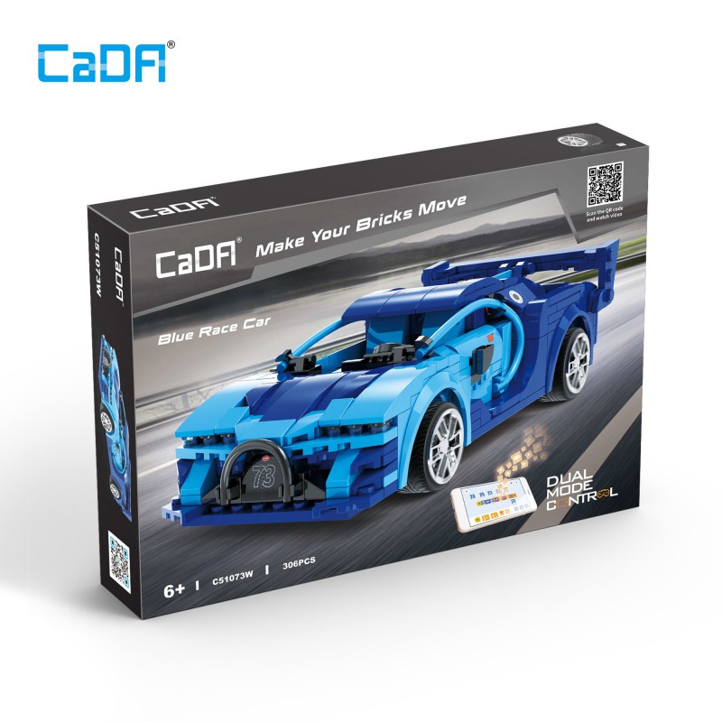 CaDA C51073W - Smart, Blue race car - 1:20 Car Serie