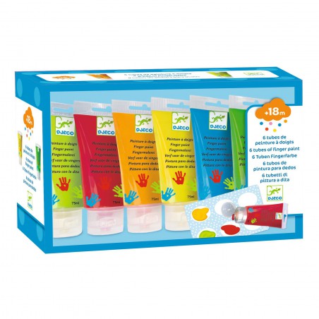 Djeco - Vingerverf 6 tubes